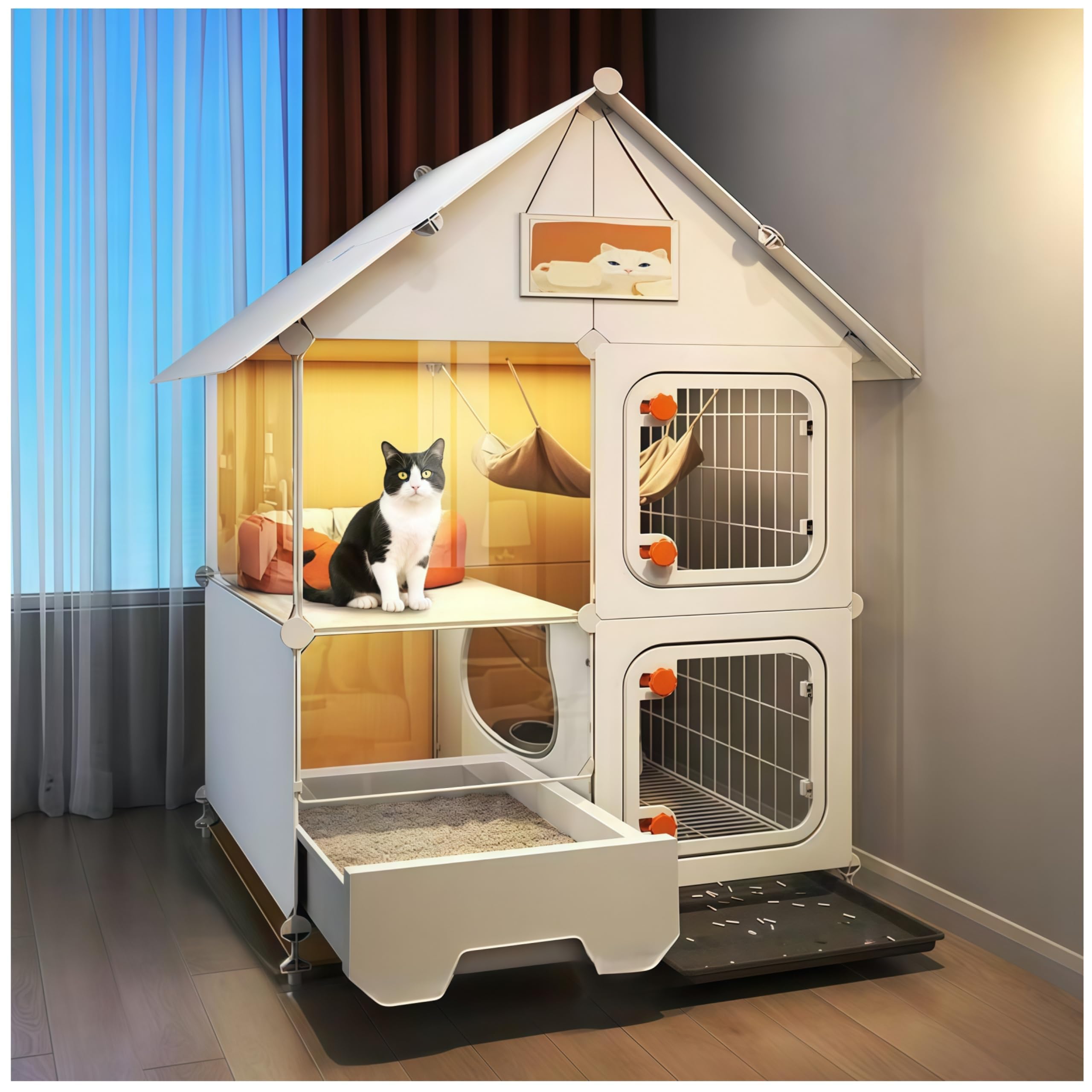 Photo 1 of Generic Cat Villa with Litter Box - White