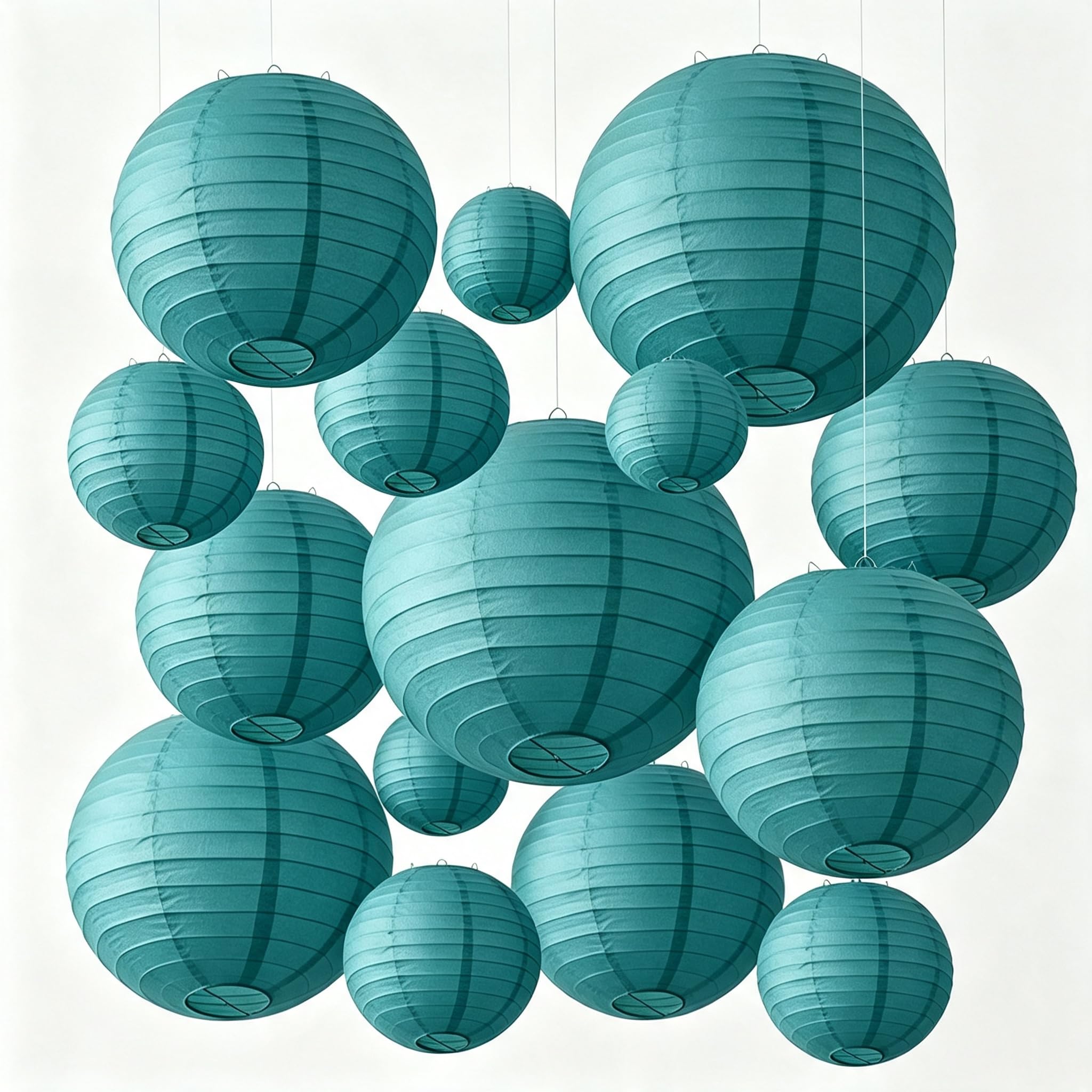 15pcs Dark Teal Paper Lanterns Party Decorations for Wedding Birthday