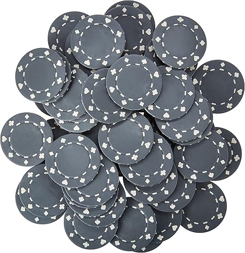 Miniatura 2 de Paquete de 100 fichas de póquer adecuadas, juego de fichas de calidad de casino de 0.41 oz, fichas de póquer en blanco no denominadas, perfectas