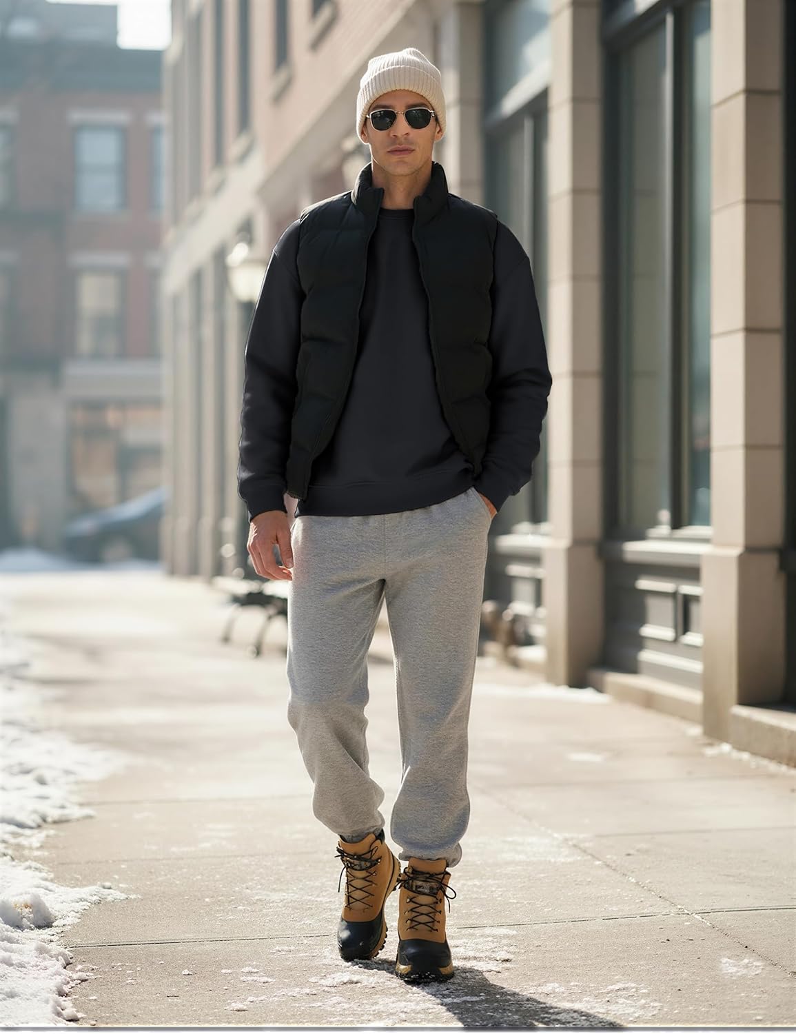 MAGCOMSEN Men's Sweatshirt Crewneck Thermal Sherpa Lined Sweatshirts Warm Winter Casual Tops - Image 3