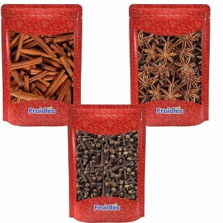 Fruidles Cinnamon Sticks, Star Anise & Whole Cloves 3-Pack Bundle | Kosher Certified 12oz for Baking, Tea, Cooking & Crafts