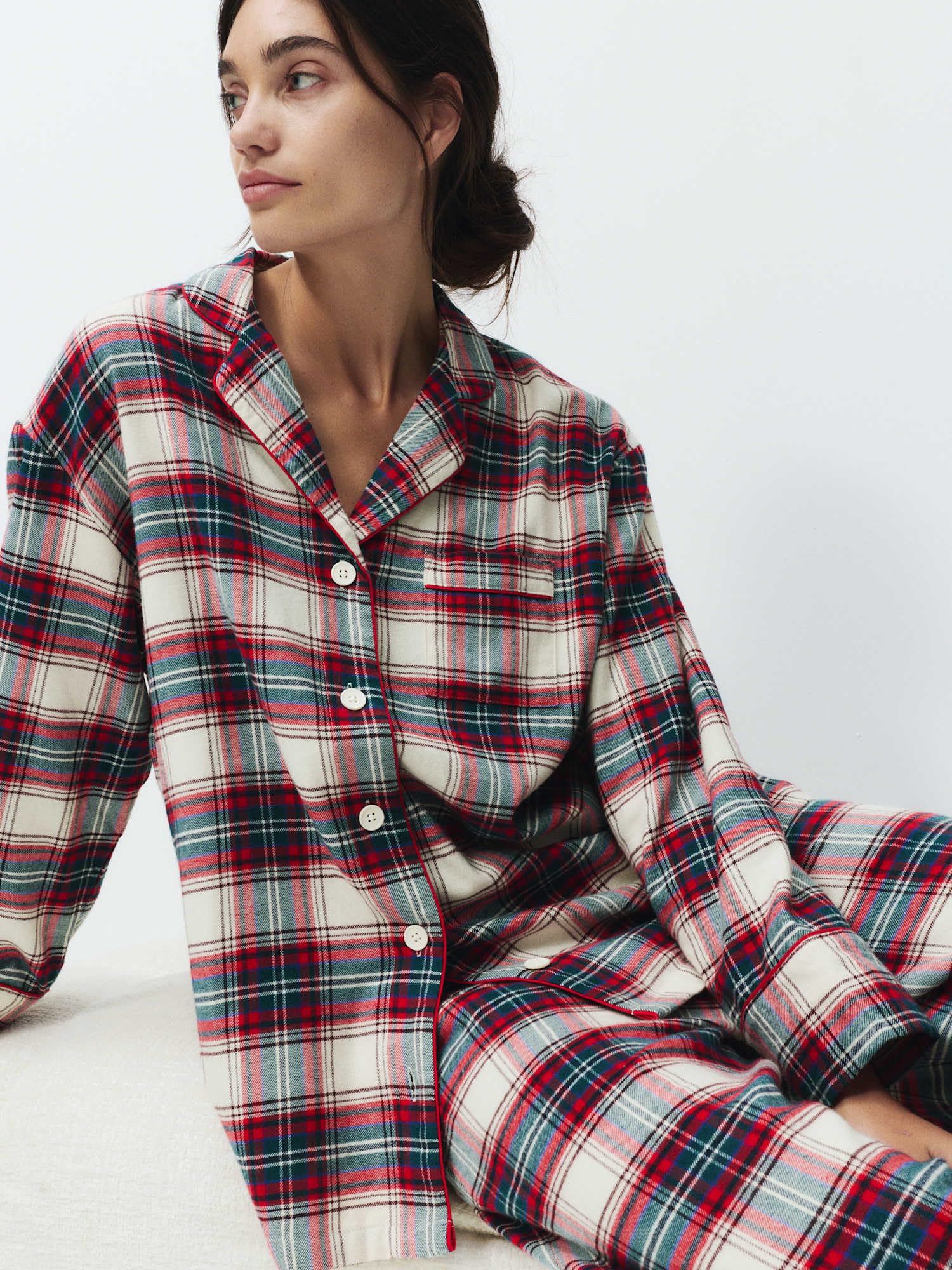 Marks & Spencer Pijama Puro algodón navideño Familiar de Cuadros