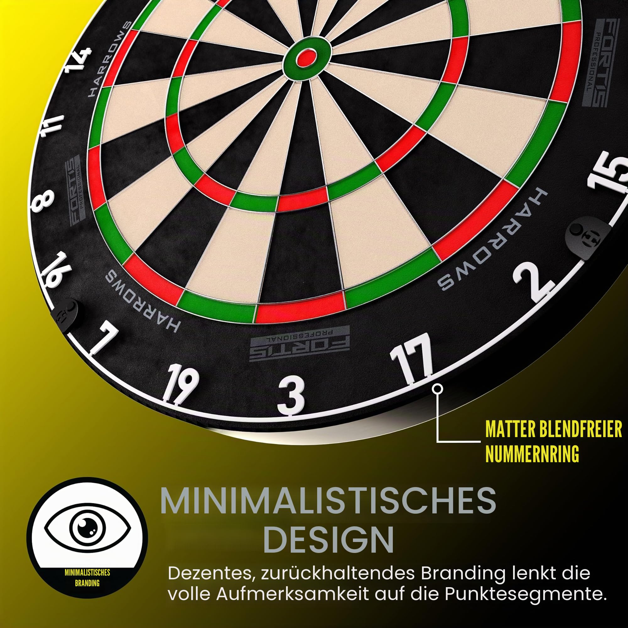 Harrows Dartscheiben I Dartscheibe in Standardgröße I Kompatibel mit Dartscheibenständer, Dartscheibenbeleuchtung und Dartscheibenschrank