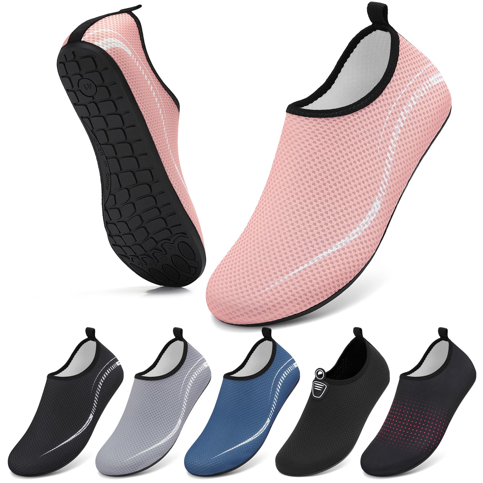 BARFULKER Badeschuhe Wasserschuhe Damen Herren Schnell Trocknend Aquaschuhe rutschfeste Strandschuhe Surfschuhe Schwimmschuhe Barfußschuhe Beach Pool Unisex