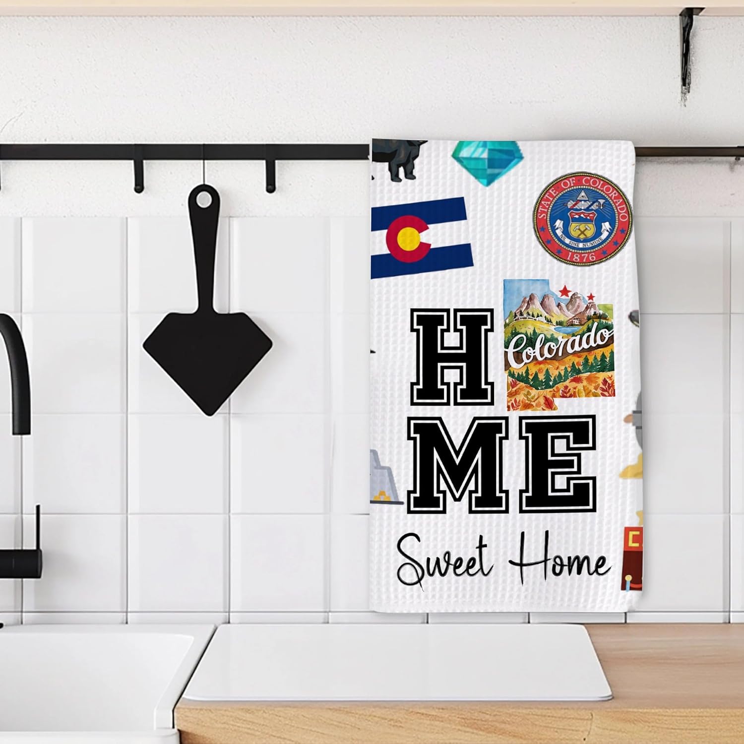 Home Sweet Home Colorado Kitchen Towel - Housewarming and Homecoming Gifts - Colorado State Favorite Symbol Dish Towels Gifts for Women Friends for Birthdays Mother's Day and Holidays - Image 2
