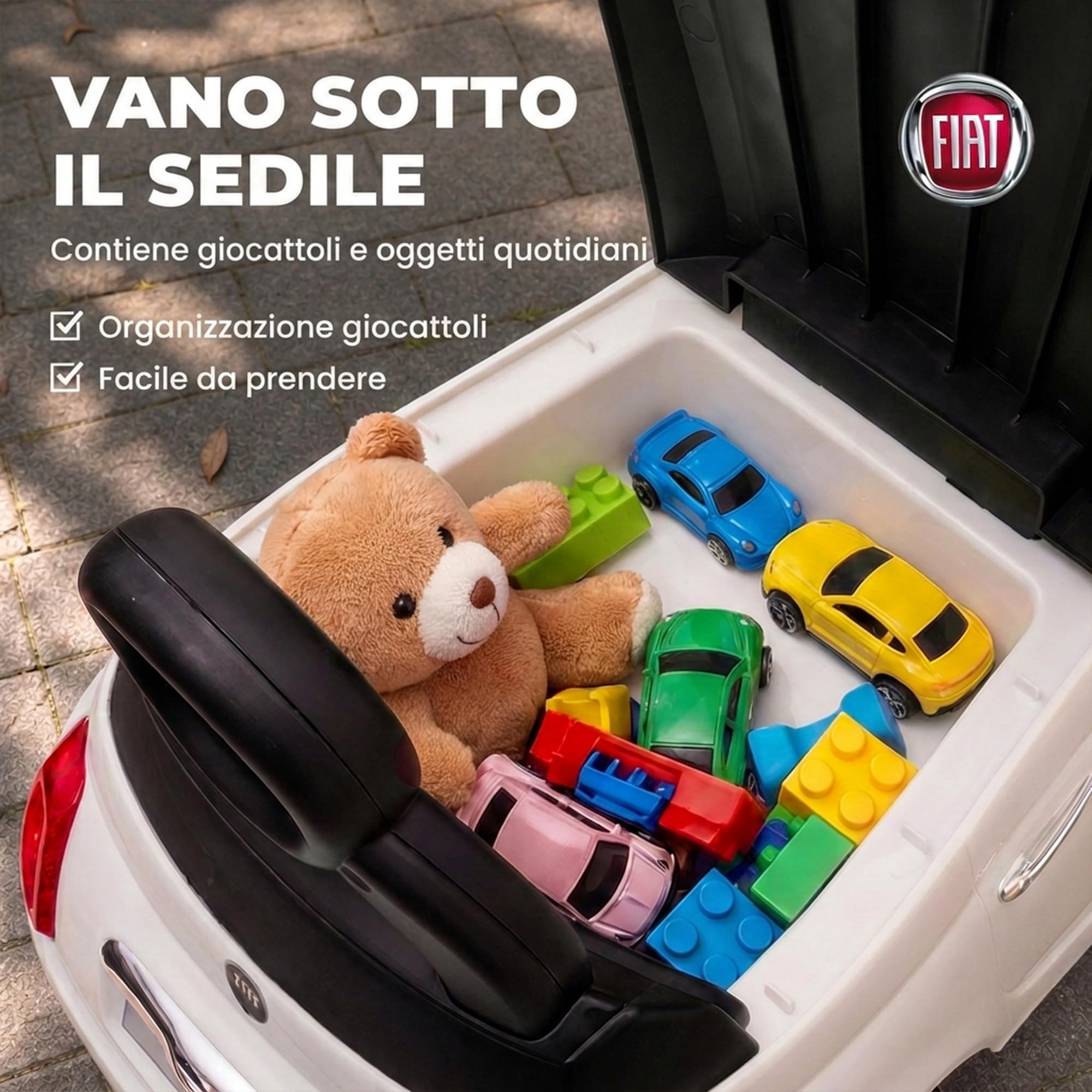 AIYAPLAY Tretauto für Kinder 12-36 Monate 61x28x38,3 cm Weiß