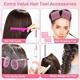 41 Pcs Jumbo Hair Curlers Rollers with Clips Big Hair Rollers with 3 Sizes 64mm 55mm 48mm, Self Grip Hair Roller for Long Medium Short Thick Thin Bangs Volume, Hair Roller with Comb Braid Tool