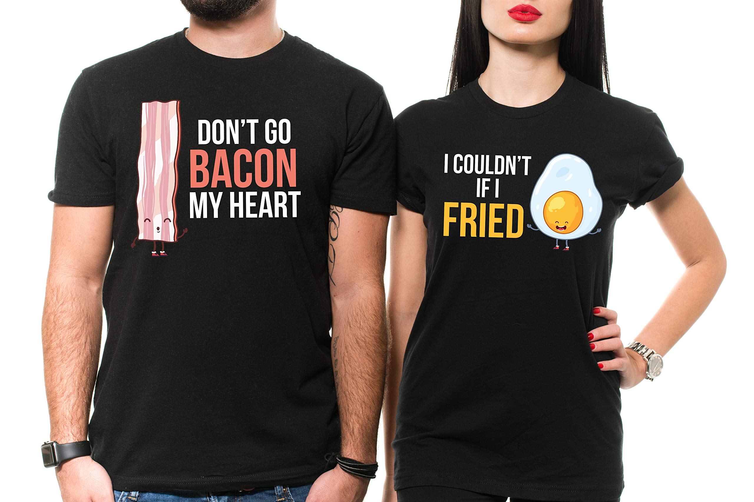 Silk Road TeesDon't Go Bacon My Heart I Could not If I Fried Couple Matching Funny Shirts