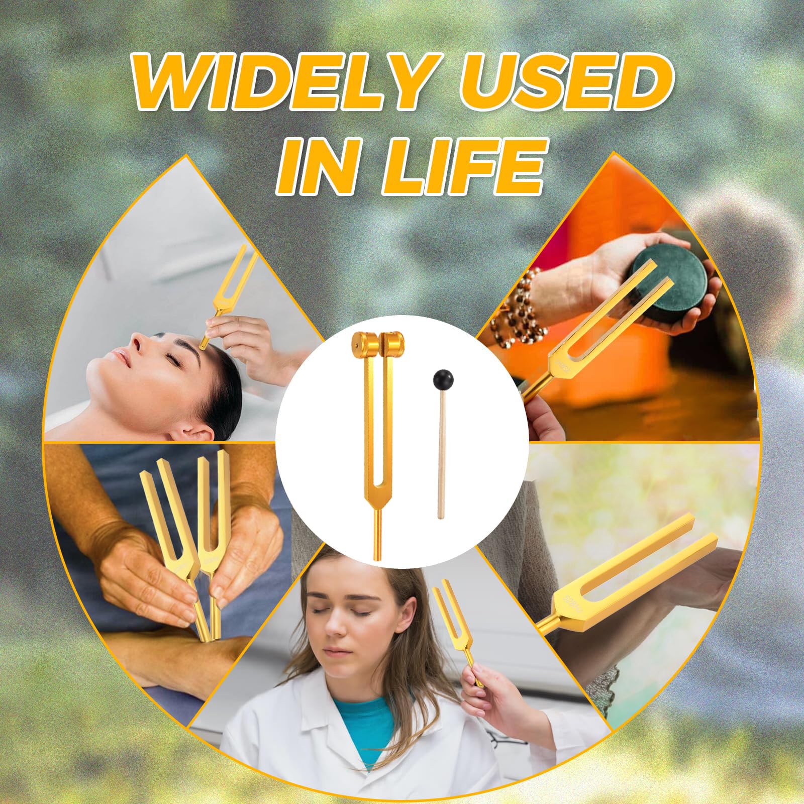 Tuning Fork 128 Hz,Hammer Sound Healing Therapy Tool Set including Silicone Hammer and Bag Aluminium Alloy Tuning Forks for Healing for Sound Healing Meditation Immune System - Image 4
