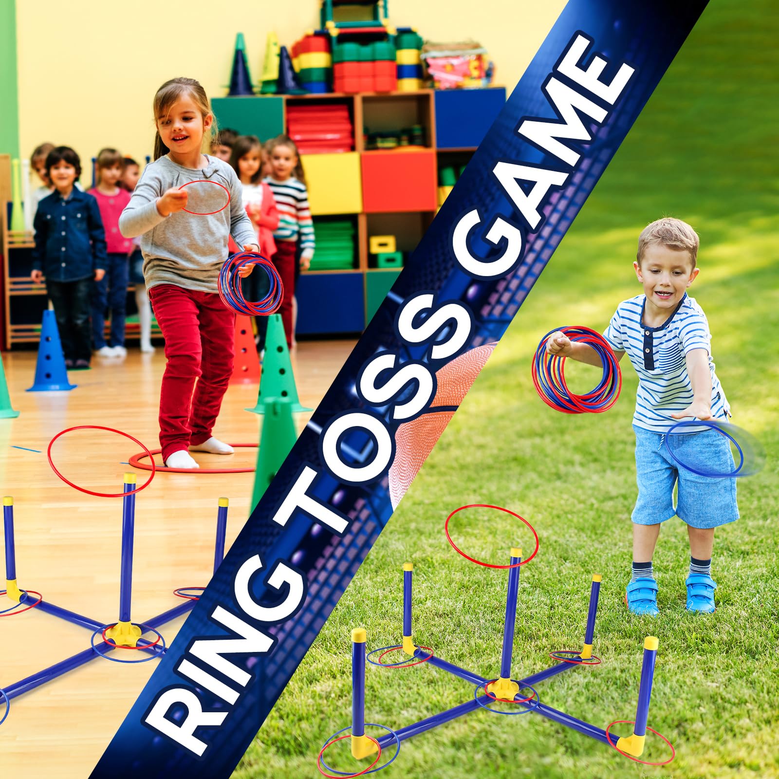 JOYBOY Giocattoli per bambini, giocattoli da 6 7 8 9 10 11 12 anni, 3 in 1 Cornhole & giochi di tiro & gioco di lancio ad anelli per bambini, giochi all'aperto, regalo per famiglie ragazzi e ragazze