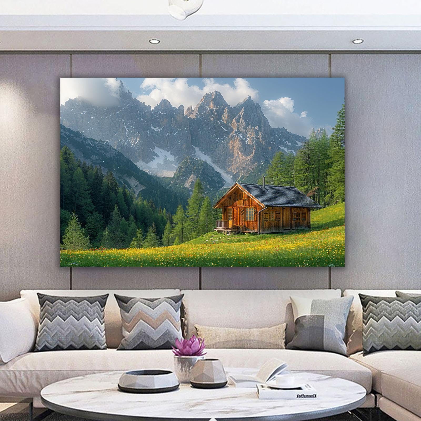 Amazon.co.jp: ZFXFHDR(へ楽ーツ) 森の風景 絵画 ナチュラルマウンテン