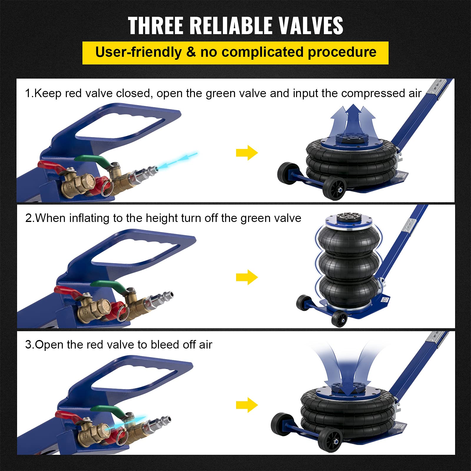 Buy VEVOR Air Bag Jack 6600lbs Capacity Pneumatic Jack Quick Lift 3T