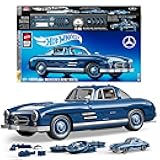 Hot Wheels Premium Series Building Set, Mercedes-Benz 300 SL with 1600 Pieces, Realistic Details and Metal Parts, Adult Collectors