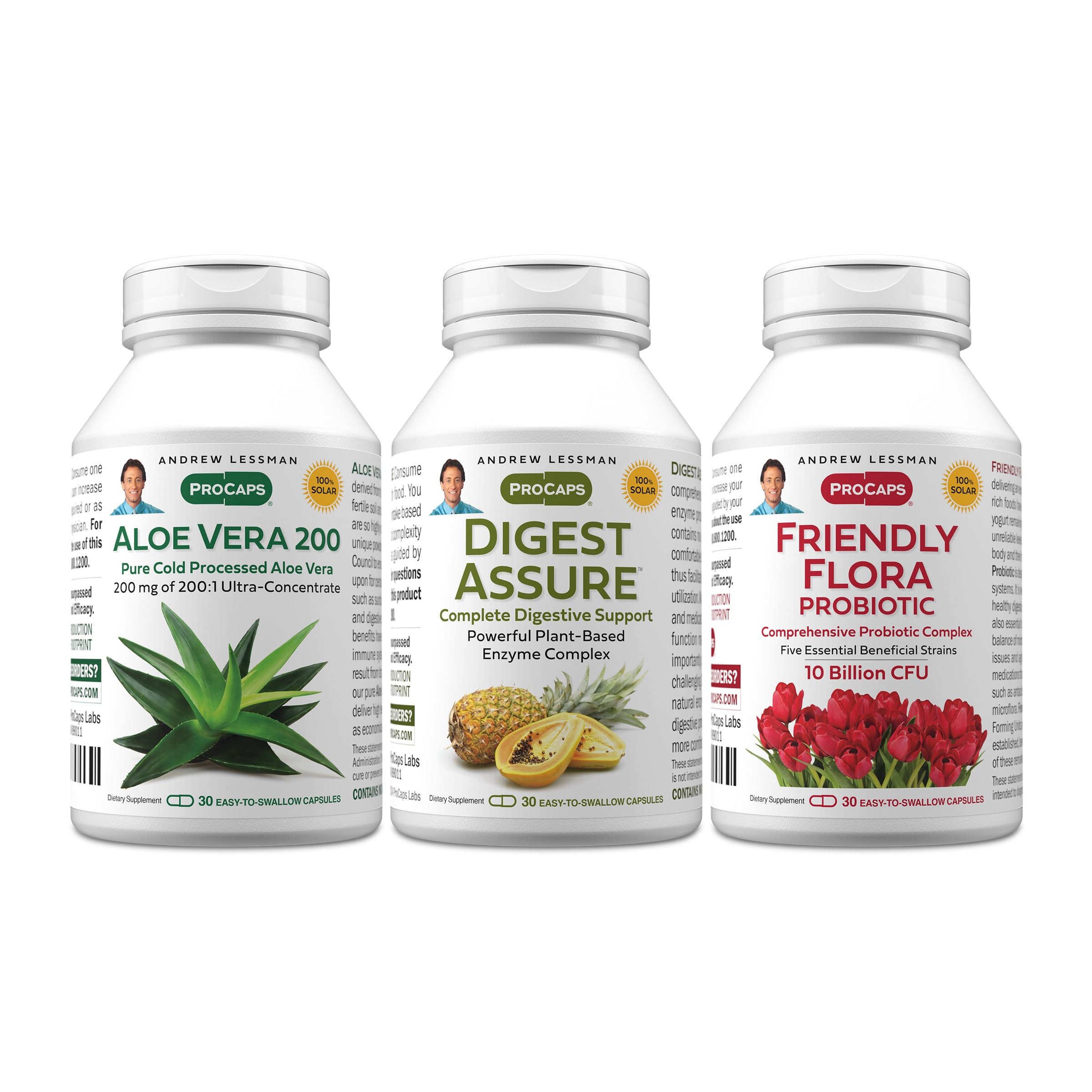 ANDREW LESSMAN ProCaps Complete Digestion Digestive Support, 90 Capsules 30 Count (Pack of 3)