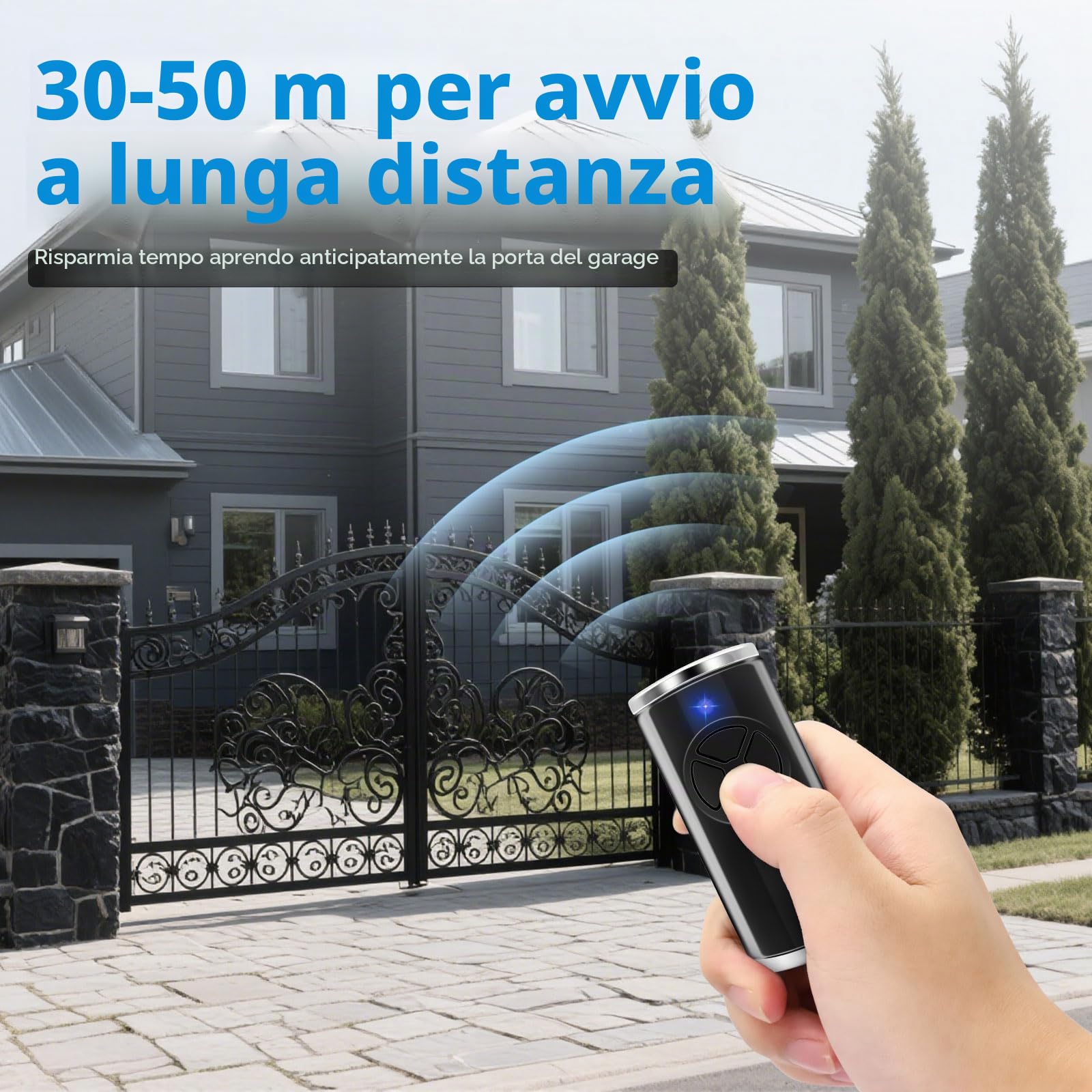 1 trasmettitore di ricambio per hse4-868-bs, apriporta del garage 868,3 MHz, 4 canali, compatibile con hse4-868-bs, hse2-868-bs(nero)