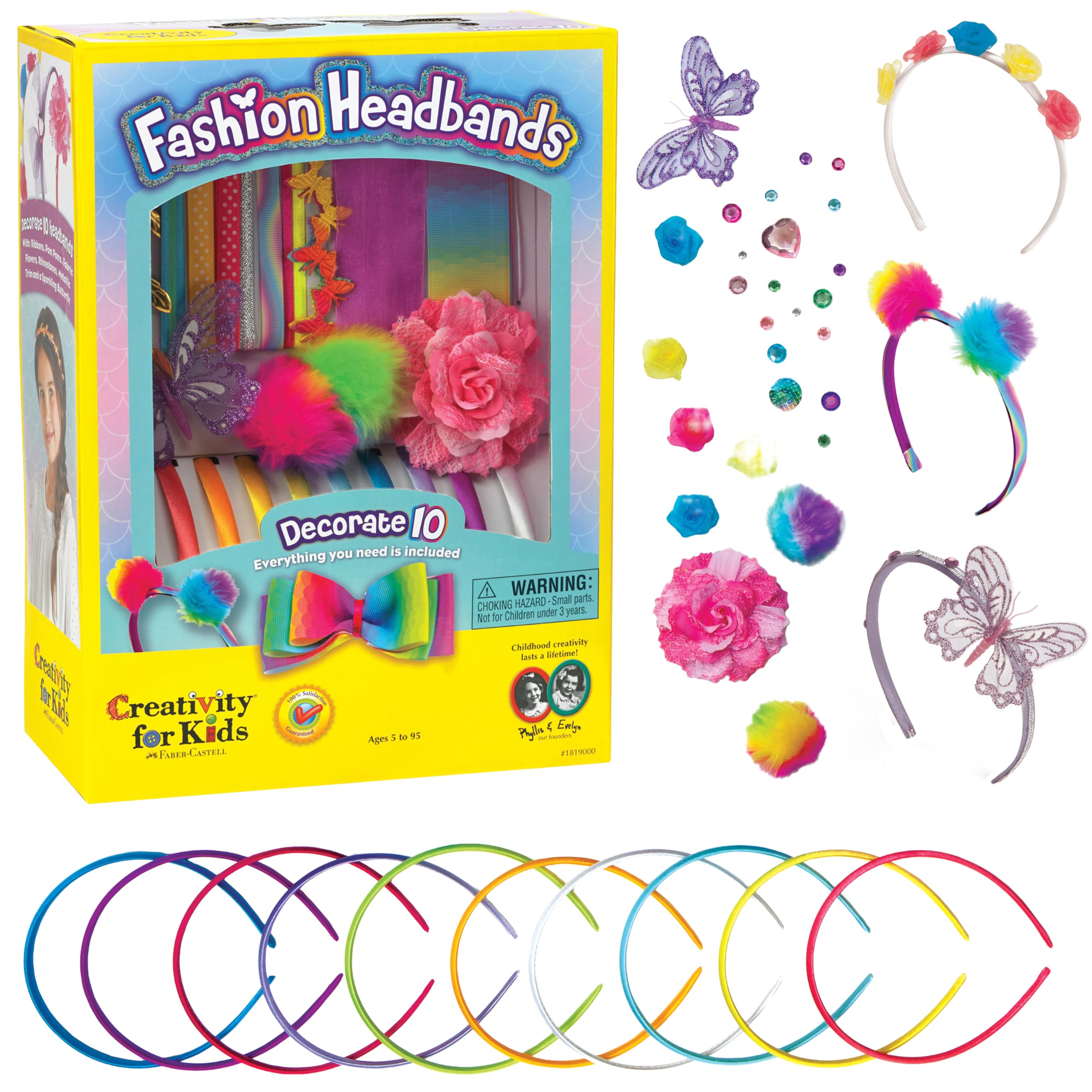 Fashion Headbands Craft Kit, Makes 10 Unique Hair Accessories (Packaging May Vary)