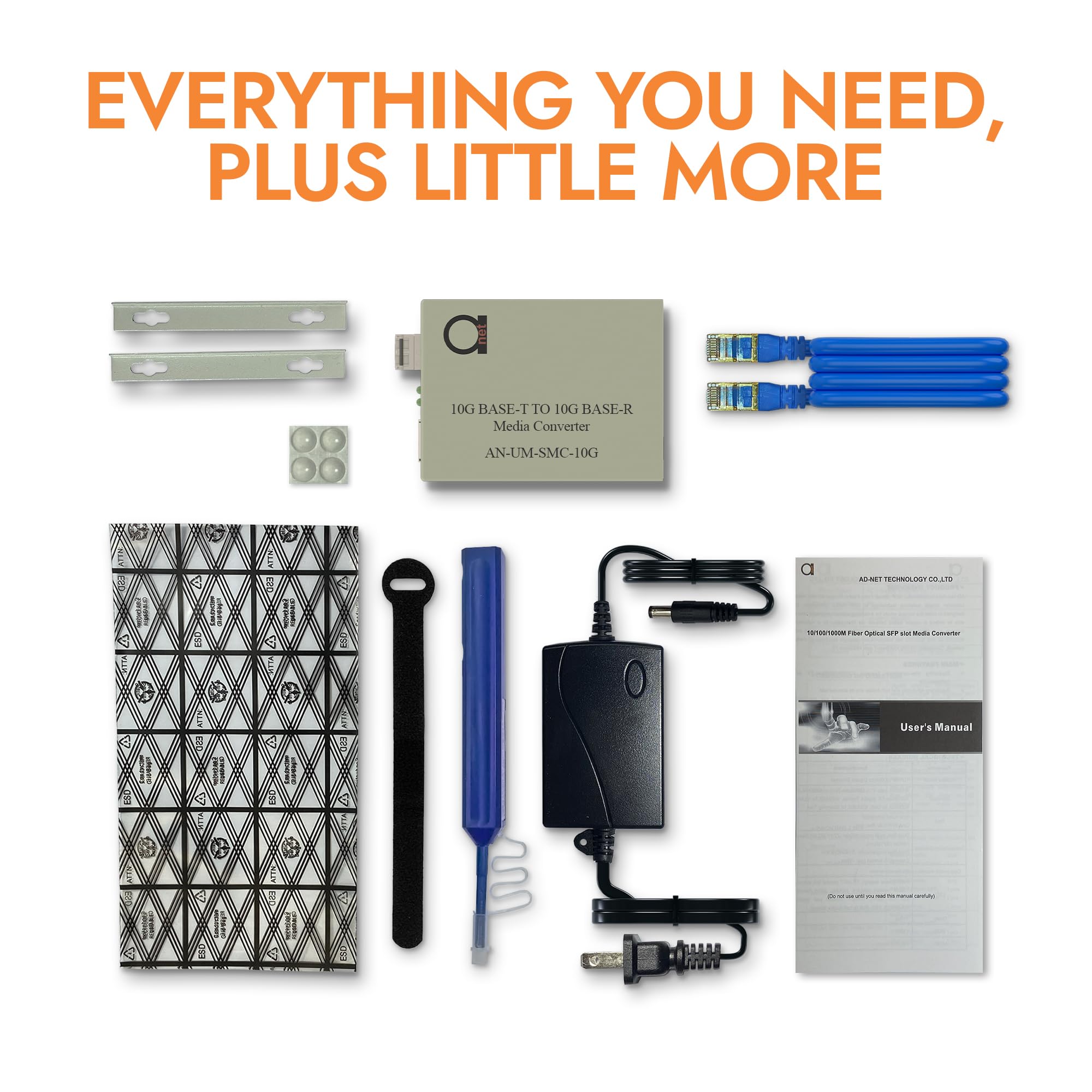 Multimode LC 10G SFP+ to Fiber Ethernet Media Converter with 10GSFP+ 300m (0.18mi) Module Set - High-Speed 10Gb Network,10Gig SFP Media Conversion,10GbE Ethernet to Fiber Optic Extender, Plug and Play