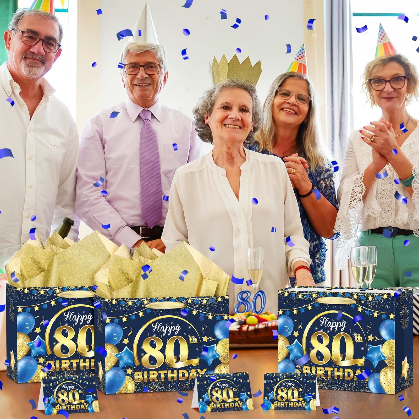 Gâteau D'anniversaire Bleu Passepoilé Au Beurre Avec Ruban Rose Et