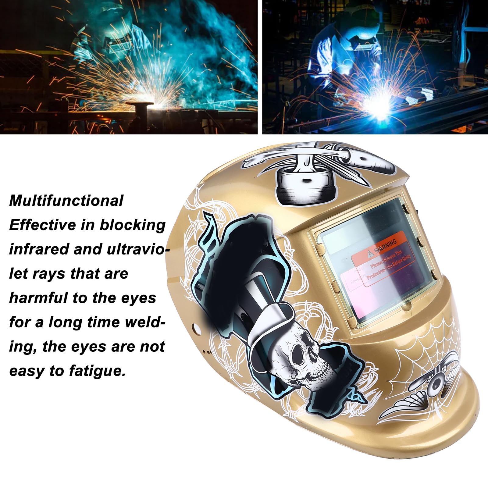 Casco per Saldatura Ad Energia Solare, Oscuramento Automatico Casco per Saldatura Portatile Regolabile con Schermo Grande 93x43mm Ampia Applicazione per il Taglio