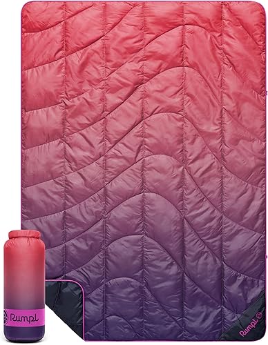 Rumpl Manta hinchada de viaje, calidez y comodidad de tamaño de viaje, ultra plegable, color baya desvanecida