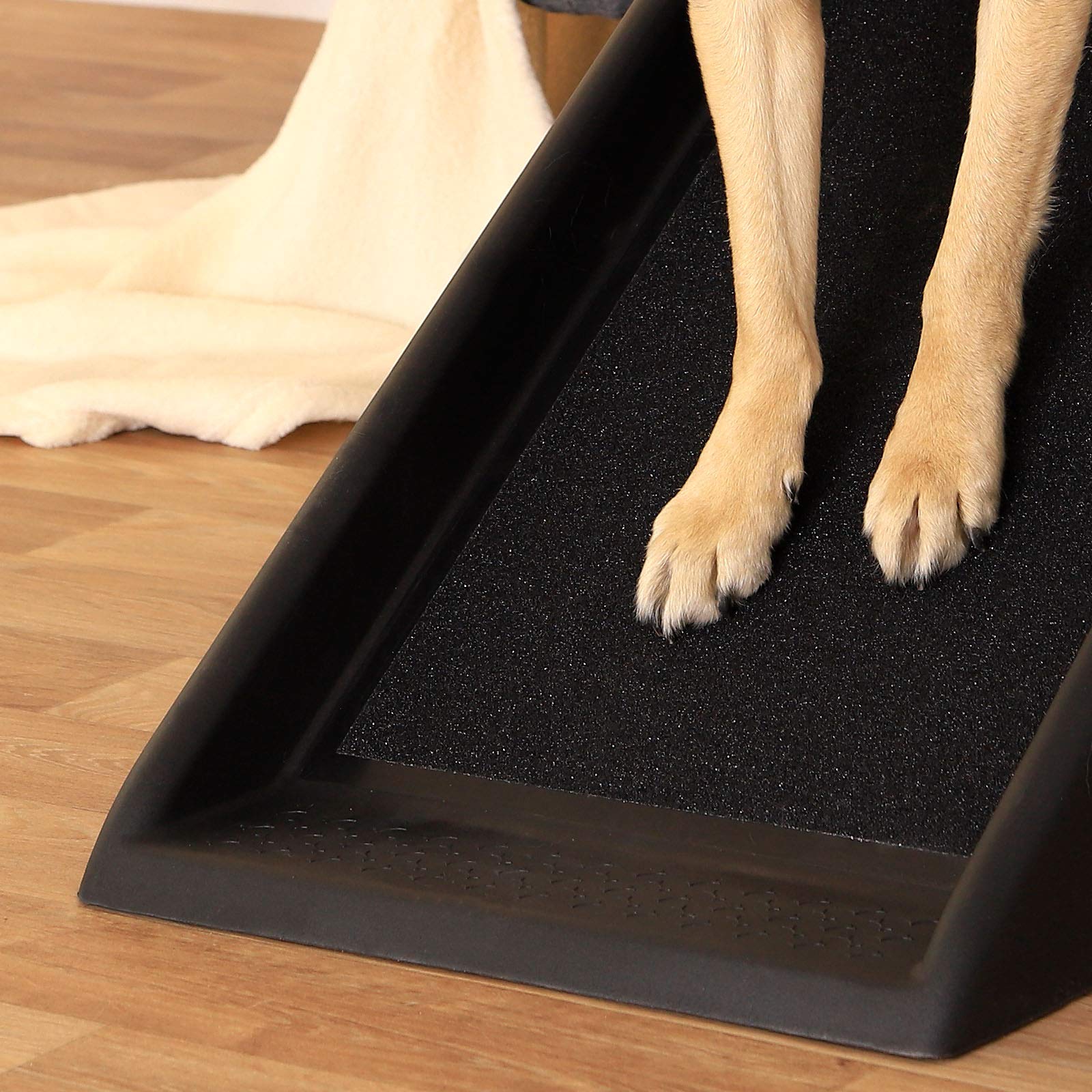 lionto Rampa per Cani Gradini per Cani Rampa per Auto Rampa per Bagagliaio per Animali domestici robusta 100x38 cm Nero