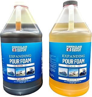 Fiberglass Supply Depot 4 lb Density Expanding Pour Foam: 2-Part Polyurethane Closed Cell for Boat Flotation, Insulation, Soundproofing (1 Gallon Kit)