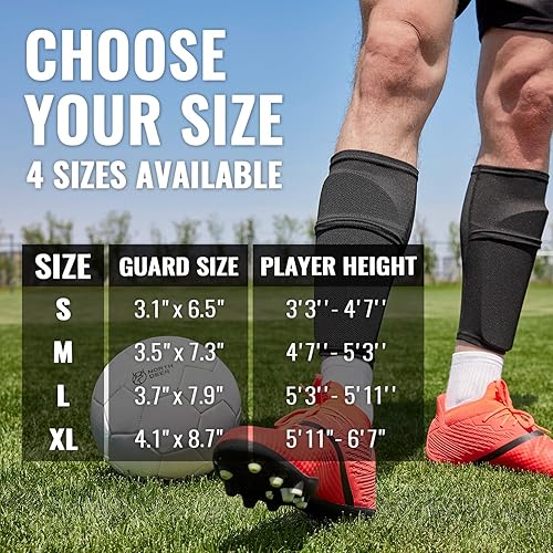 Miniatura 6 de Northdeer Espinilleras de fútbol para niños y adultos, incluye mangas con bolsillo optimizado para insertar, equipo de fútbol protector para niños,