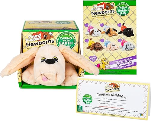 POUND PUPPIES Peluche para recién nacidos, soñoliento, bronceado, respetuoso con el medio ambiente