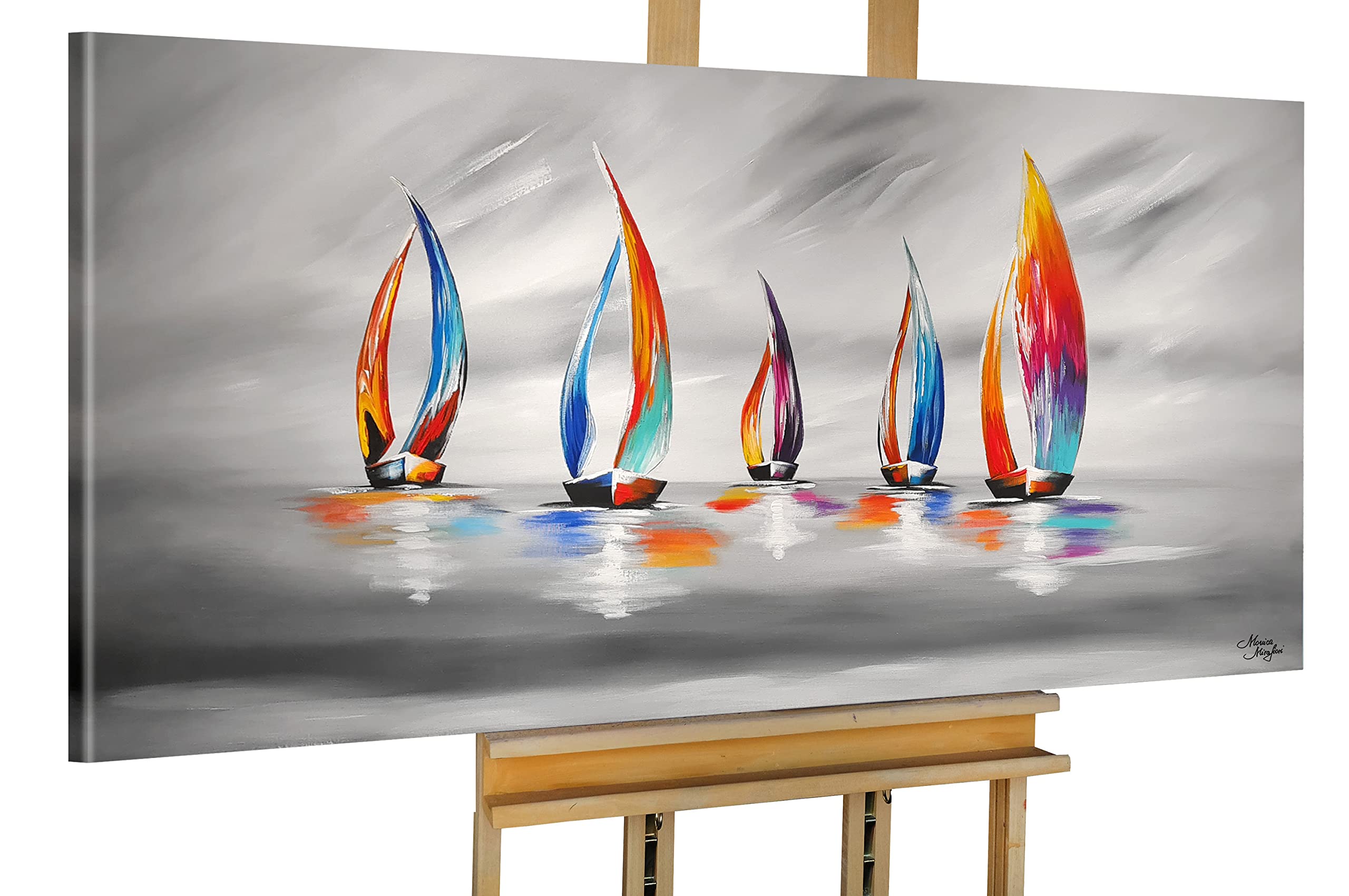 Monica Mirafiori I 120x60 cm I Tableau Peint à la Main I Modèles Tableau I Peintre Moderne I Tableaux Peintures I Toile sur Cadre en Bois
