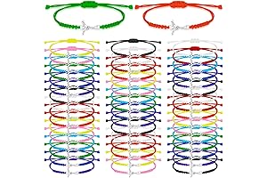 50 pcs Elite Hockey Charms Bracelet - Braided Hockey Jewelry Adjustable Bracelet...