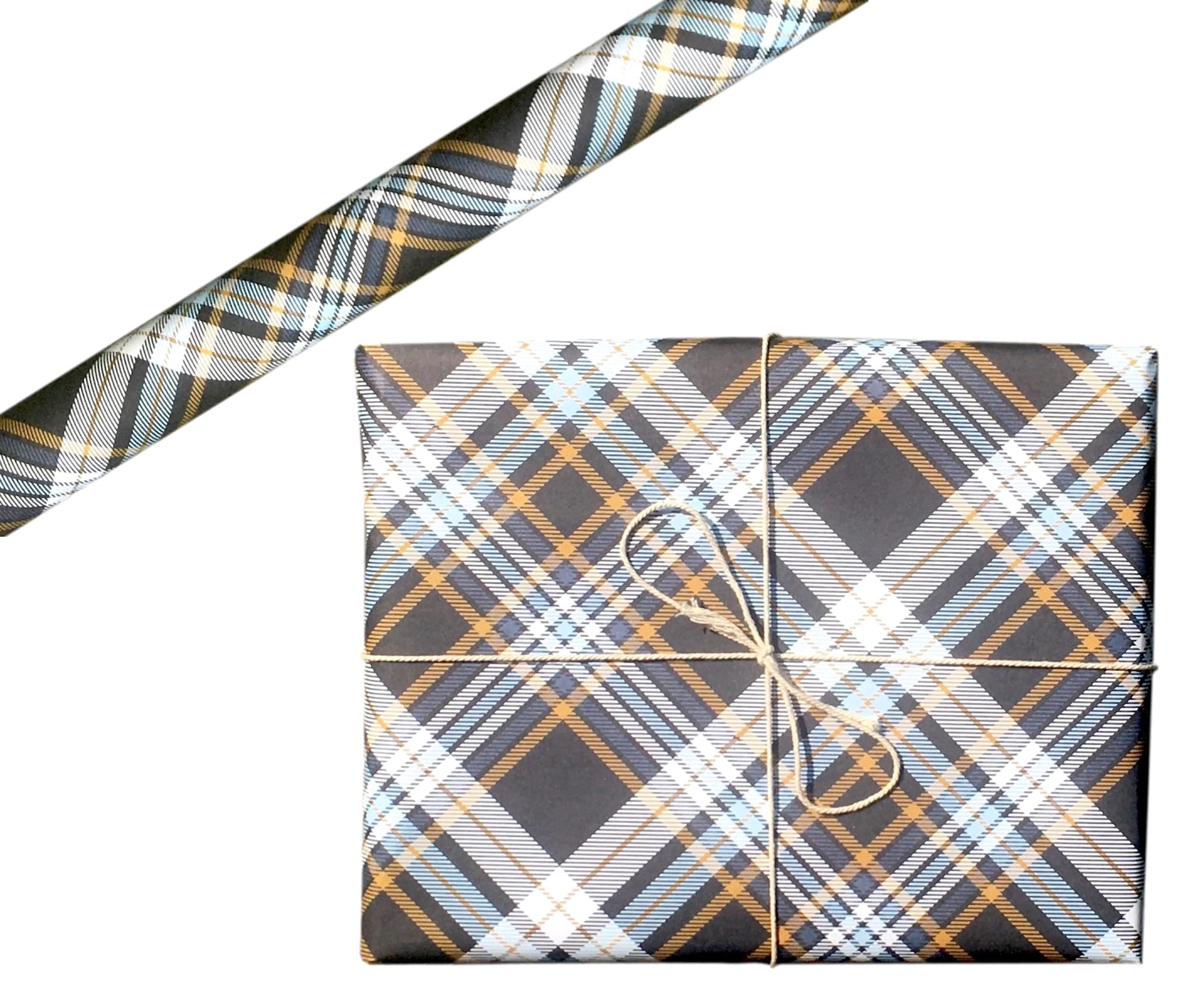 Aakar, Pack of 5, Gift Wrapping Paper Sheet, Gift Paper, Gift Wrap For Birthday (Gingham Blue)