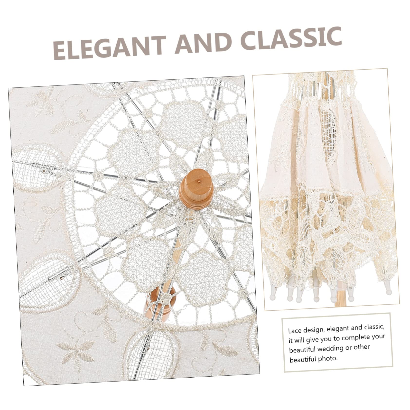 VALICLUD 3pezzi Ombrello Pizzo Elegante Per Matrimonio e Performance Teatrali Ombrellino Decorativo Leggero e Portatile Per Sposa e Foto Manico Ergonomico