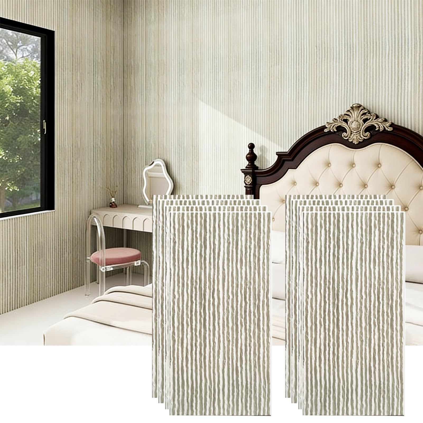 Paneles de pared de piedra 3D y revestimiento decorativo interior para tienda, paquete de 8