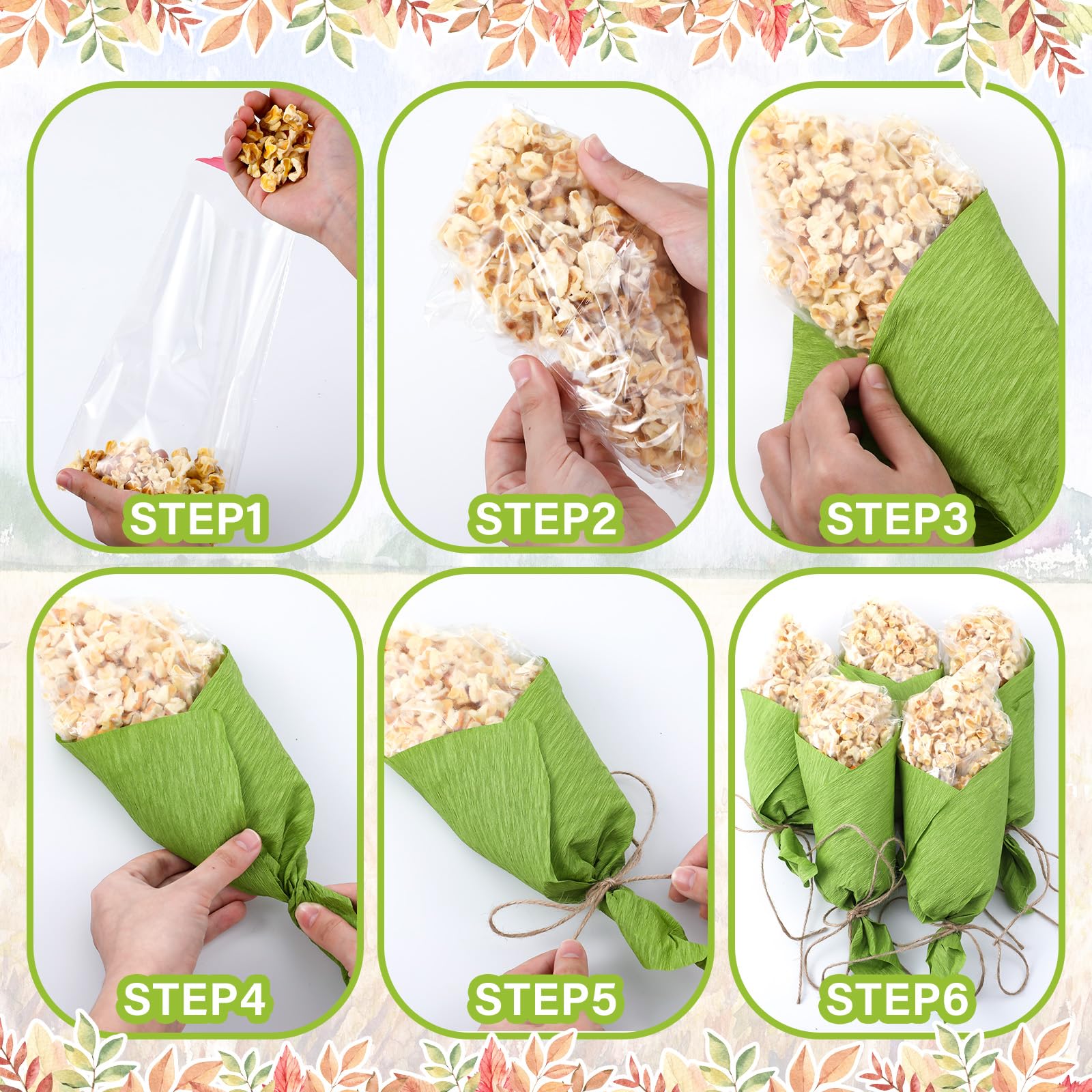 Wonderjune 55 Stück künstliche Popcorn-Maiskolben Handwerk DIY gefälschte Mais-Pakete Popcorn-Verpackungen für Party Foto Puppenhaus Küche Erntedankfest Weihnachtsdekoration