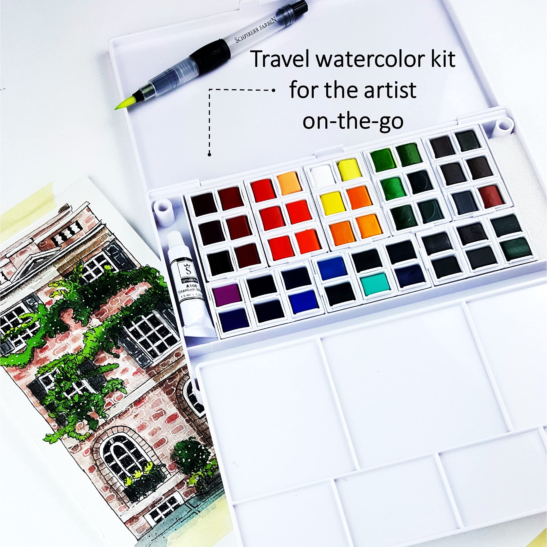 SCHPIRERR FARBEN Art Supplies Watercolor Paint Set, Travel Watercolor