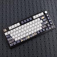 Vista 2 de JSJT Teclas PBT 136 Teclas Perfil Cherry Juego de Teclas Temáticas de Chang'e y Conejo Teclas de Estilo Antiguo Azul Zang Teclas Personalizadas