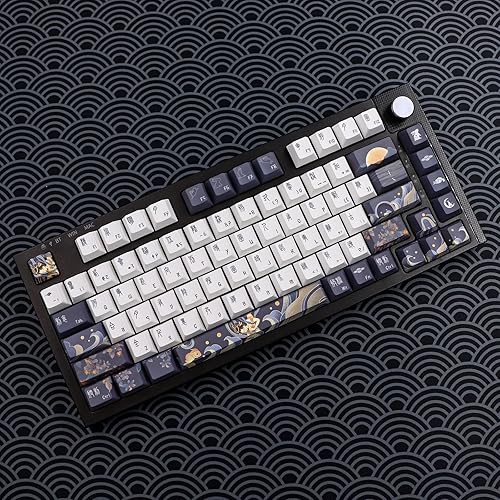 Miniatura 2 de JSJT Teclas PBT 136 Teclas Perfil Cherry Juego de Teclas Temáticas de Chang'e y Conejo Teclas de Estilo Antiguo Azul Zang Teclas Personalizadas