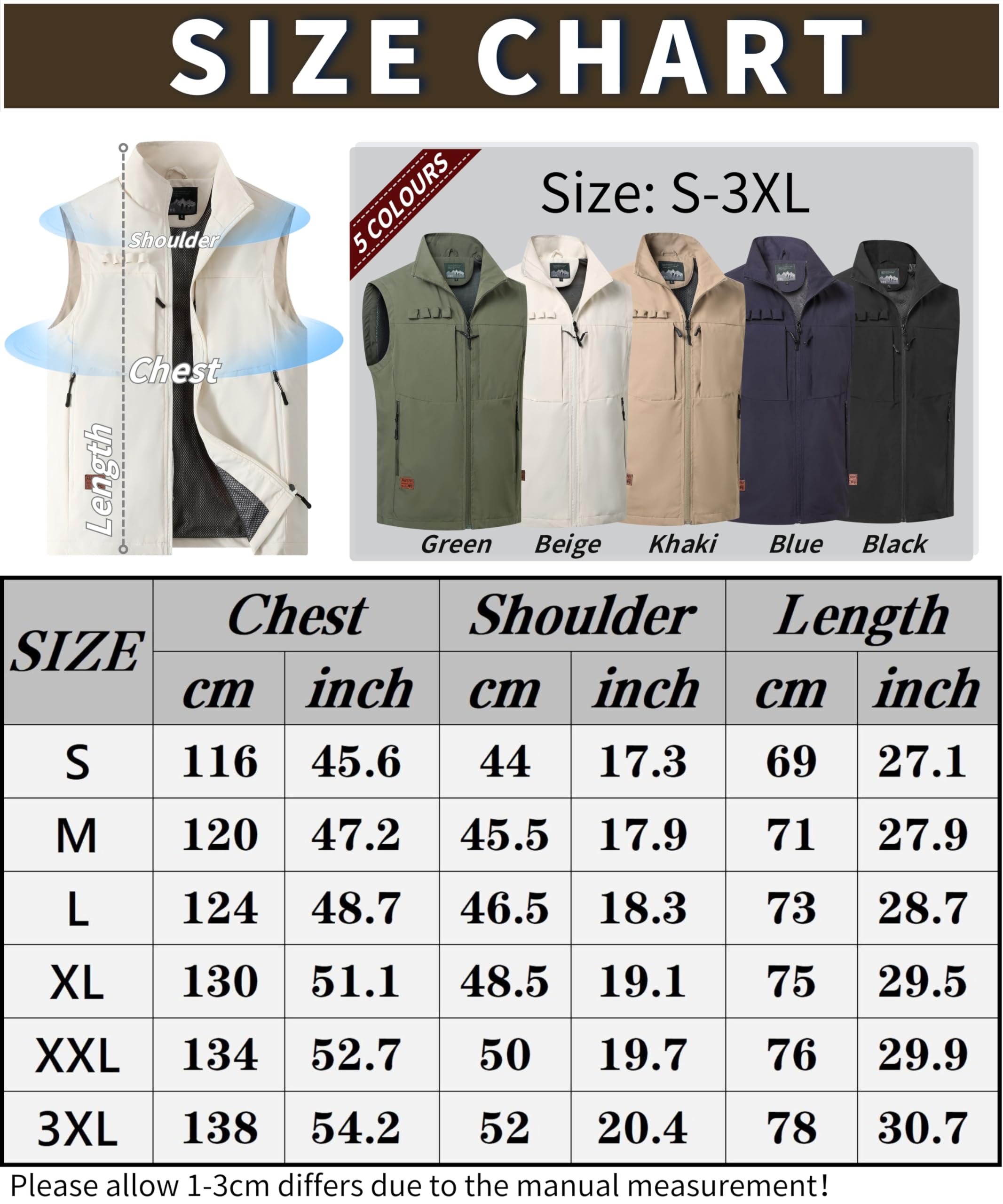 Homme Gilet de Pêche Plein Air Léger Respirant Veste de Sport à Séchage Rapide Veste Multi-Poche Gilet Camping Chasse Sans Manche