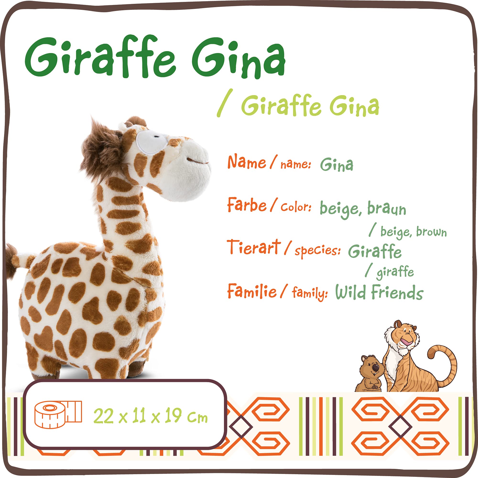 NICI Kuscheltier Giraffe Gina 22 Cm – Nachhaltiges Plüschtier Aus Recyceltem Material