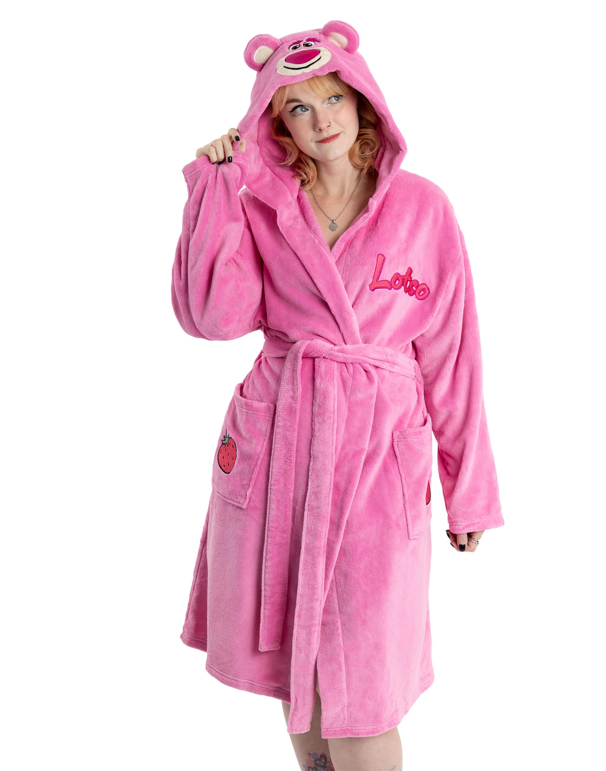 Disney Women's Pink Hooded Bathrobe | | Official Merch Large