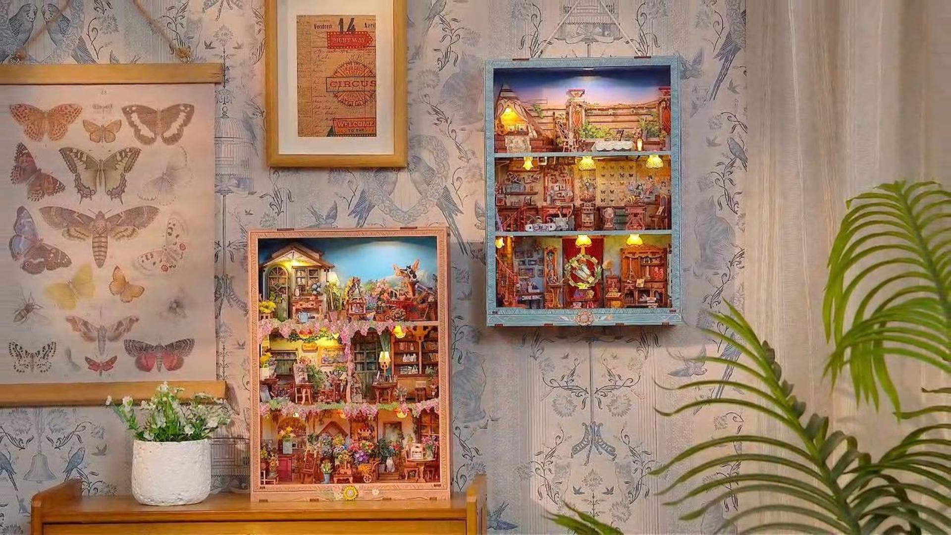 Amazon.com: Tonecheer DIY Miniature House Kit, Book Nook Dollhouse