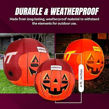 Amazon.com: Sporticulture NCAA Virginia (VT) 4ft Inflatable Jack-O
