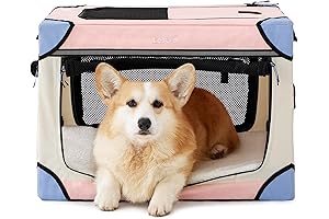 Lesure Soft Pink Dog Crate For Small Dogs