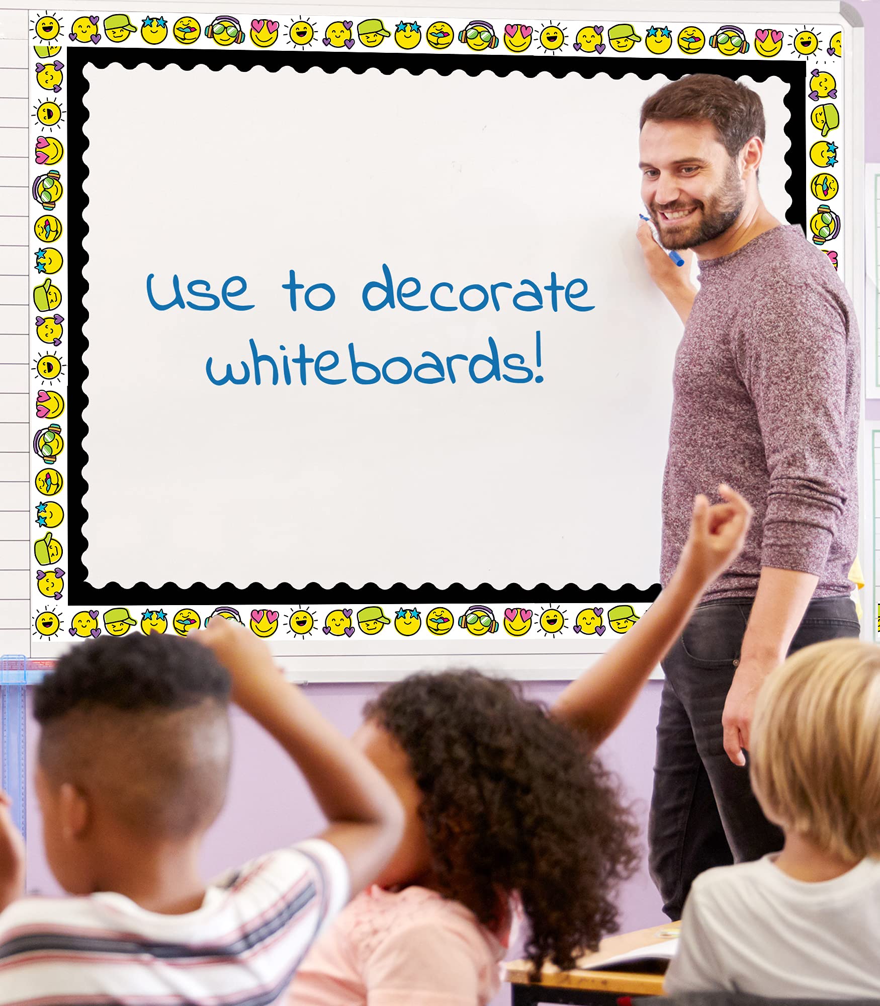 Buy Carson Dellosa Kind Vibes Straight Bulletin Board Borders—12 Colorful Smiley Face Bulletin