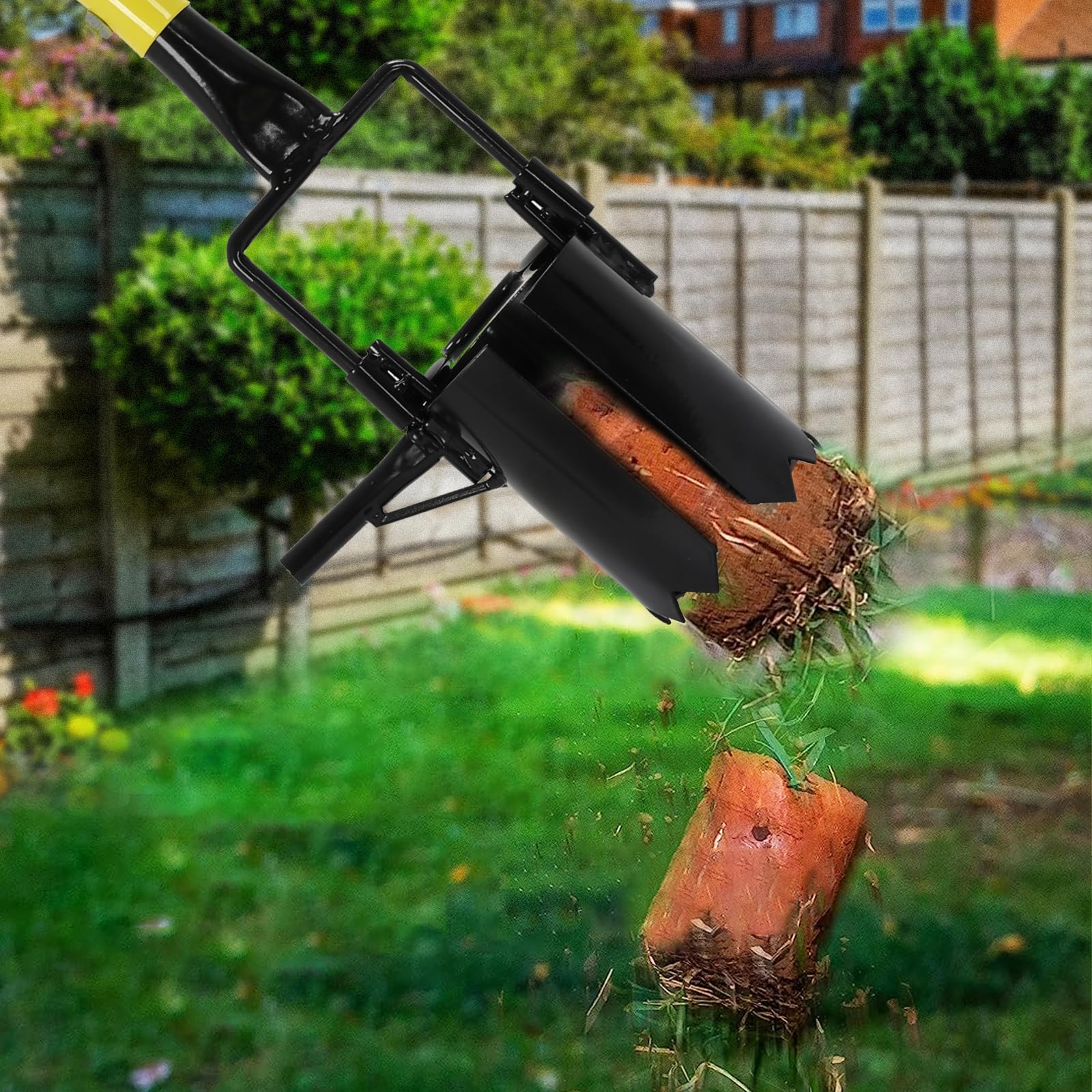 GARDTECH 2 en 1 Griffe de Jardin avec Manche - Planteuse de bulbes, Griffe Amovible avec poignée Confortable, Cultivateur Manuel et planteuse de bulbes en Un