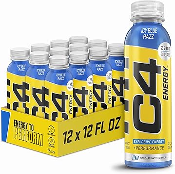 Amazon Com C4 Energy Non Carbonated Zero Sugar Energy Drink Pre Workout Drink Beta Alanine Icy Blue Razz 12 Fl Oz Pack Of 12 Grocery Gourmet Food