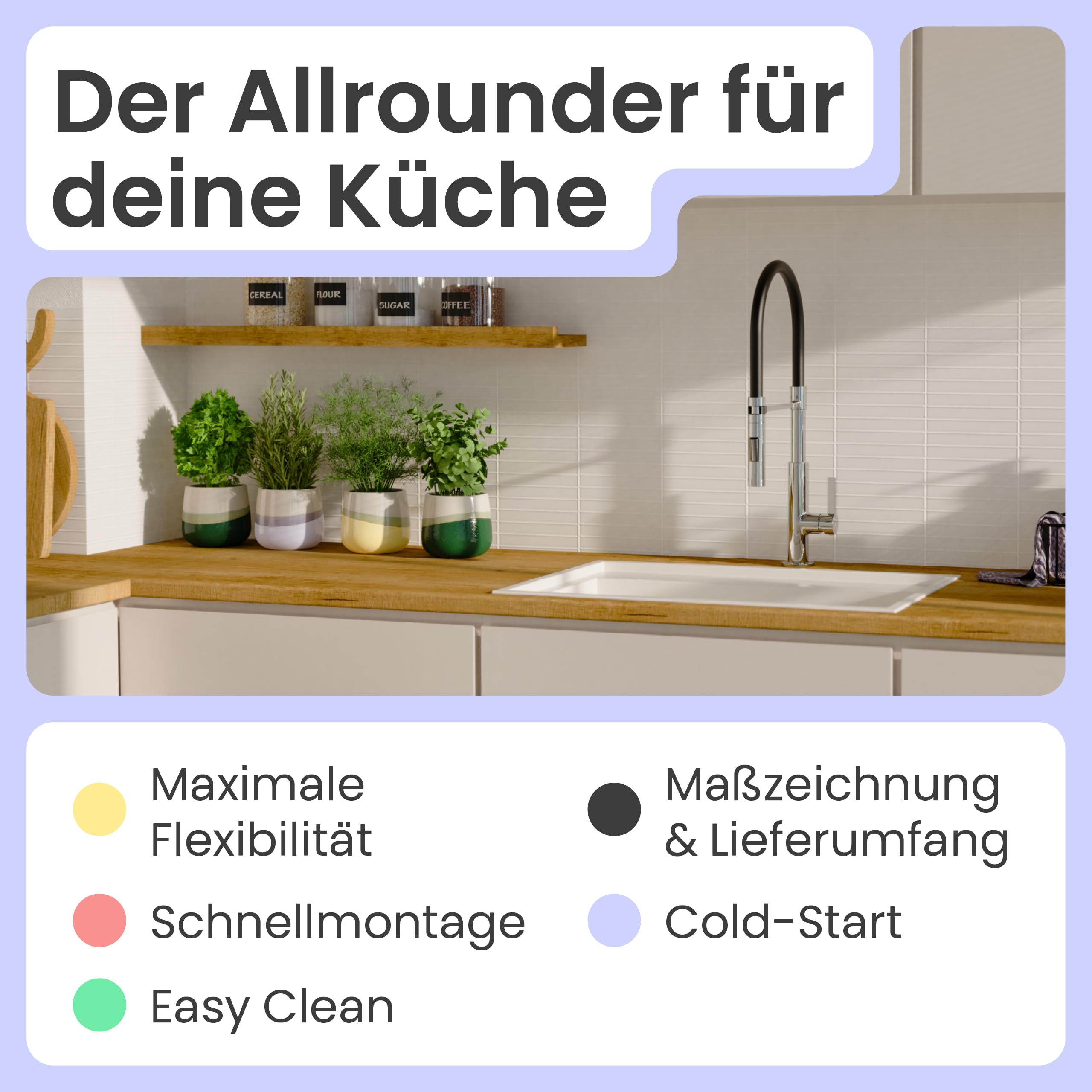 instmaier Nova | Wasserhahn Küche | flexibel | mit 2 Strahlarten | Chrom | Küchenarmatur | einfache Montage | Mischbatterie | Spültischarmatur | Einhebelmischer | Armatur | für Doppelspülbecken