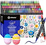 Artecho Stylos de peinture acrylique 72 Couleurs, double pointe marqueurs acryliques avec pointe de brosse et pointe fine pour la peinture à la roche, verre, céramique, cuir,DIY Artisans et artisans DIY Artisans et artisans