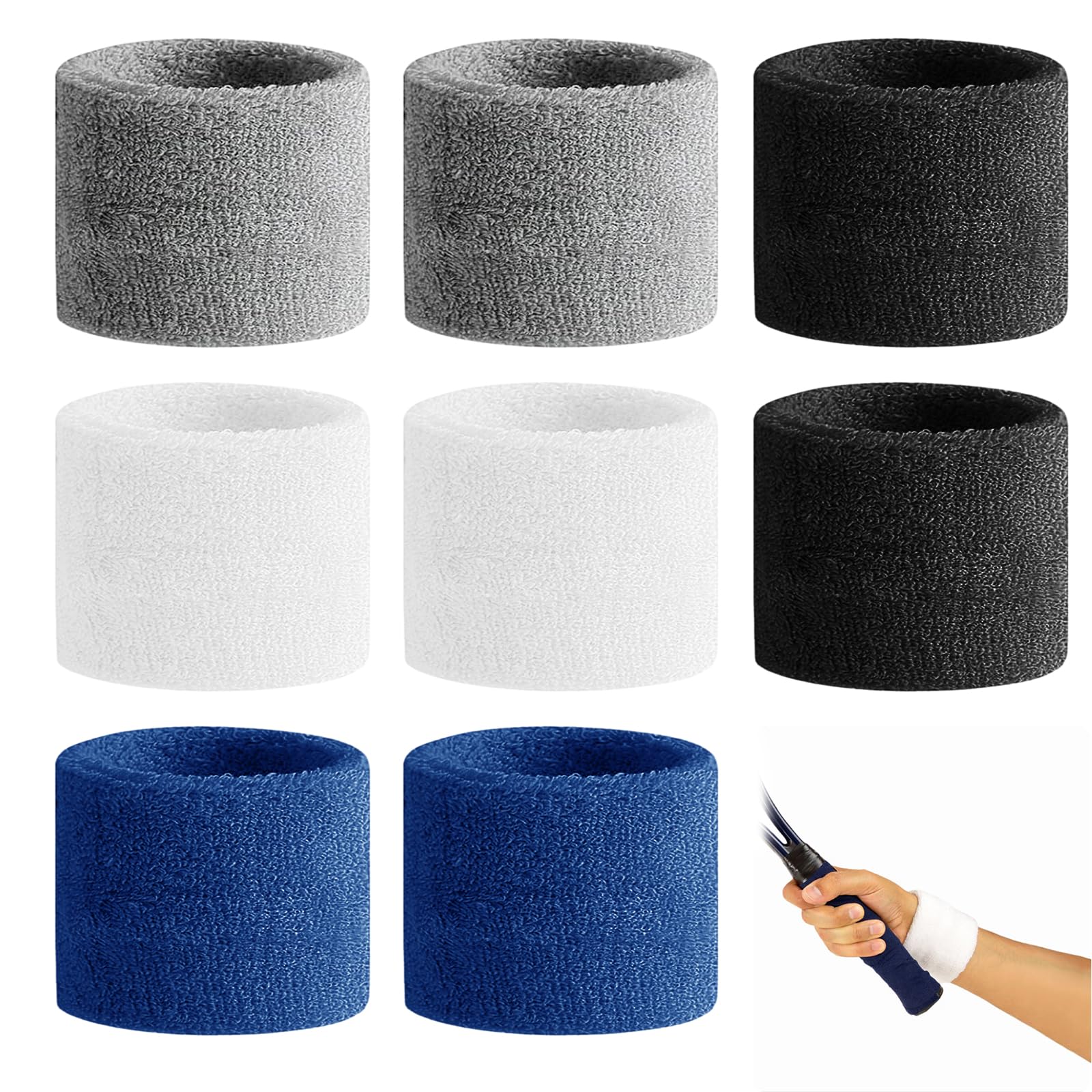 Lot De 2 Bandeaux élastiques Pour Poignet – éponge Absorbante, Taille Réglable, Unisexe – Basket, Tennis, Running, Gym