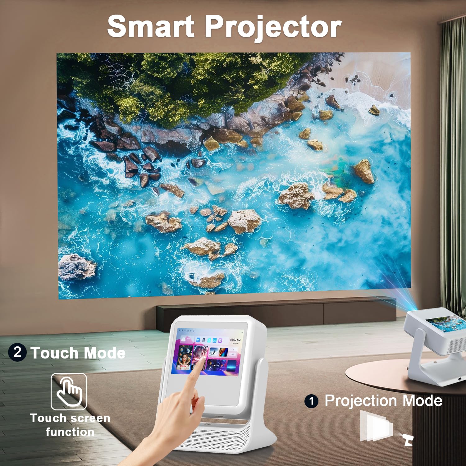 Amazon.com: 【Touch Screen/APP Store/800 ANSI/Auto Focus】Portable